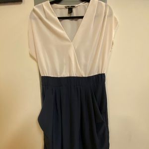 Blue and white dress